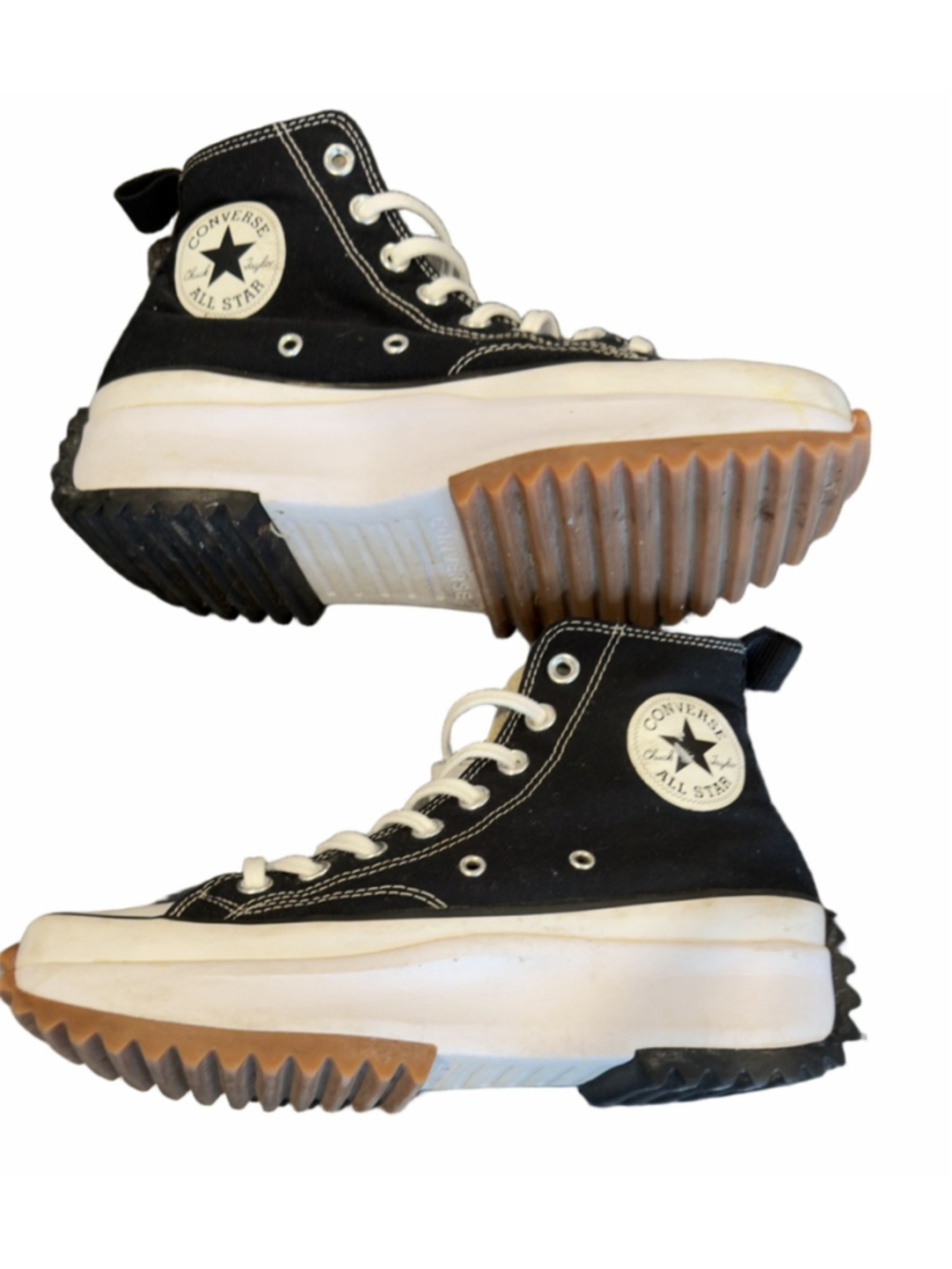 Converse Run Star Hike High Top Sneakers - Black/White 7M/9 W